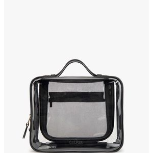 Calpak Large Clear Cosmetics Case — Black